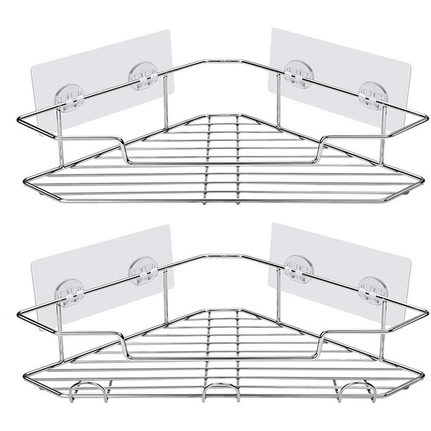 Shower Organizer Shelf for in Kitchen Shower Rack Organizer with Adhesive and Hooks Sliver Bedroom and Toilet Corner Shower Caddy 2-pack Stainless Steel Bathroom Caddy Shelf Shower Organizer Shelf for in Kitchen Shower Rack Organizer with Adhesive and Hooks Sliver Bedroom and Toilet Corner Shower Caddy 2-pack Stainless Steel Bathroom Caddy Shelf
